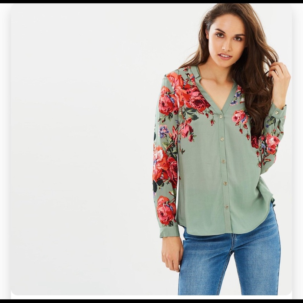 Oasis floral rose shirt